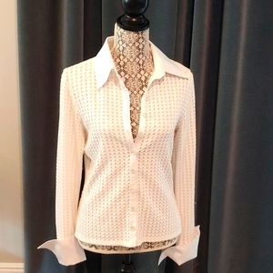 Elvis is still alive white bejeweled blouse